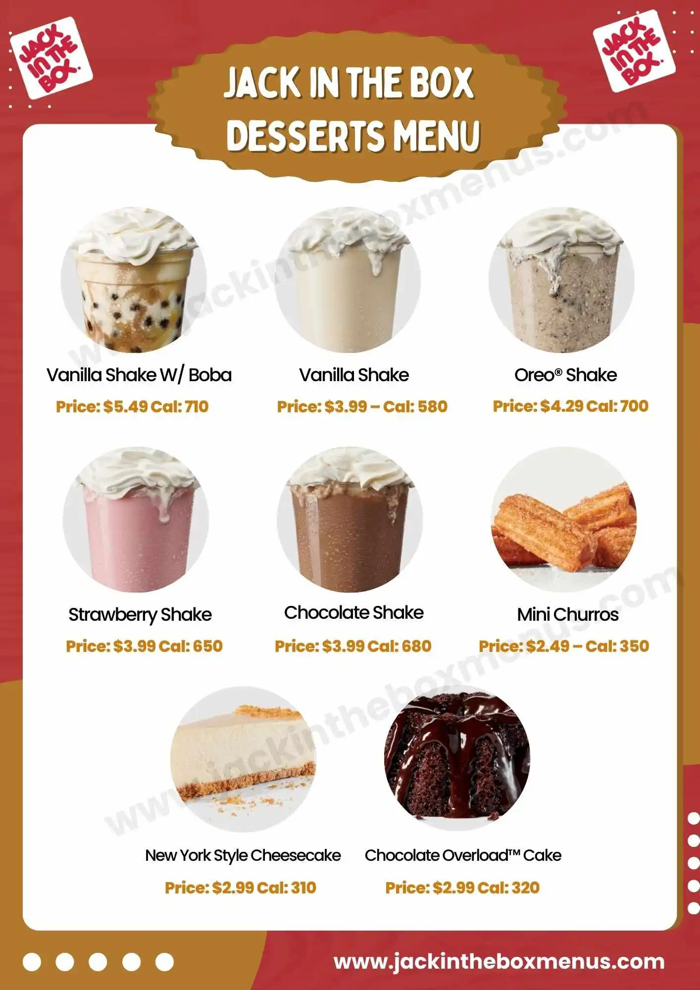 Jack in the Box Desserts Menu Jack In The Box Menu